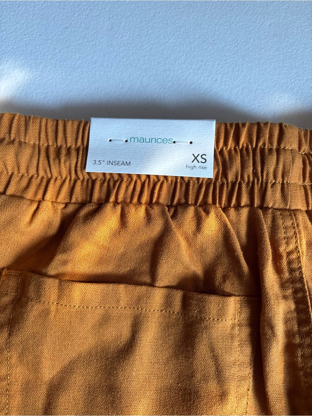 Maurices Mustard Orange Casual Elastic-Waist Shorts - Picture 5 of 5